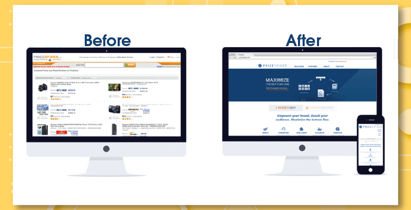 How often should websites be redesigned? Before and after images of website after redesigning the old website. 